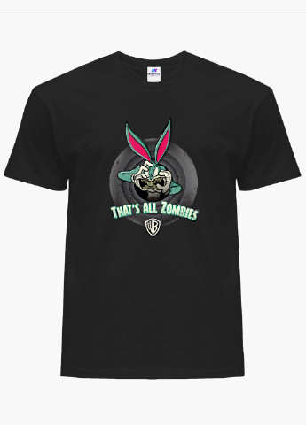 Чорна футболка чоловіча багз банні луні тюнз (bugs bunny looney tunes) (9223-2882-1) xxl MobiPrint