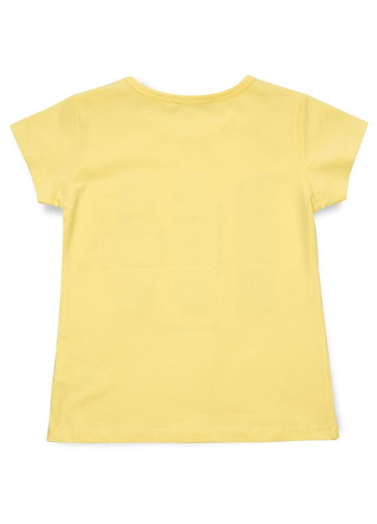 Желтая демисезонная футболка детская с пайетками (14299-134g-yellow) Breeze