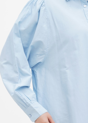 Голубой кэжуал рубашка однотонная Stradivarius