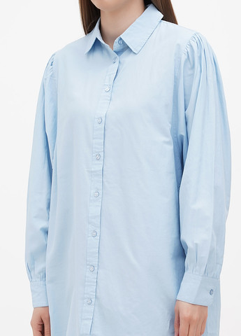 Голубой кэжуал рубашка однотонная Stradivarius