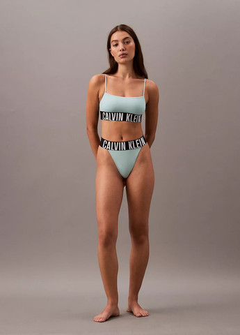 Голубой топ бюстгальтер Calvin Klein без косточек нейлон