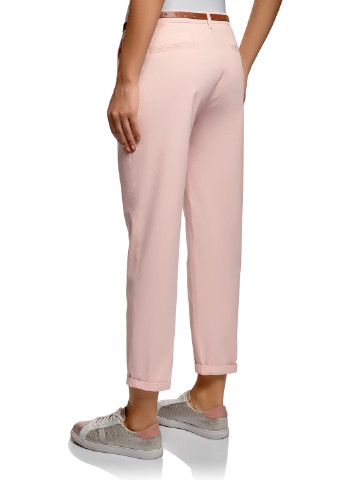 Розовые кэжуал демисезонные брюки Oodji