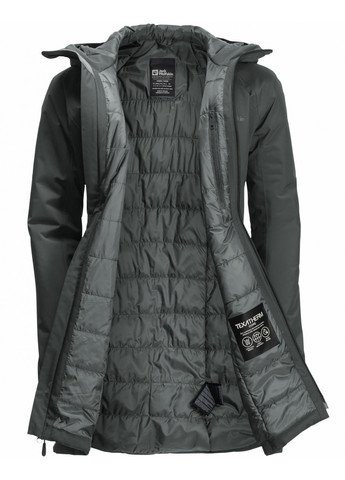 Темно-серая демисезонная куртка Jack Wolfskin HEIDELSTEIN INS JKT W