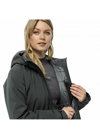 Темно-серая демисезонная куртка Jack Wolfskin HEIDELSTEIN INS JKT W