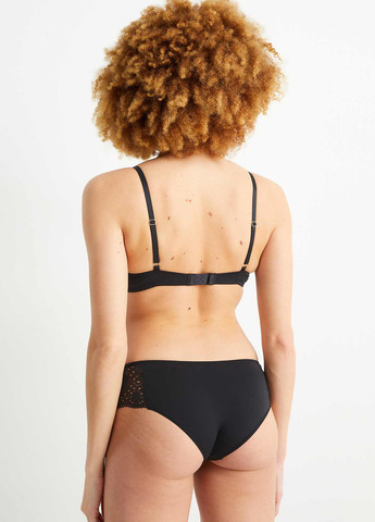 Чёрный бралетт бюстгальтер C&A с косточками полиамид, кружево