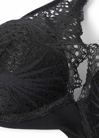 Чёрный бралетт бюстгальтер C&A с косточками полиамид, кружево