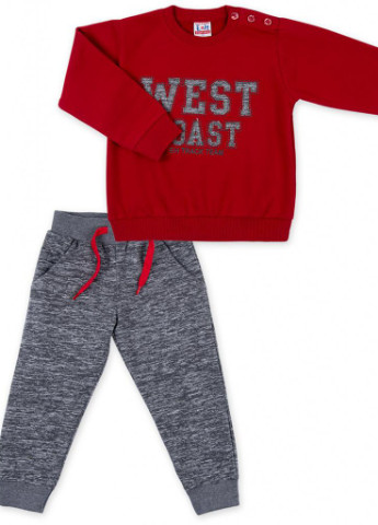 Красный демисезонный костюм десткий кофта с брюками "west coast" (8248-86b-red) Breeze
