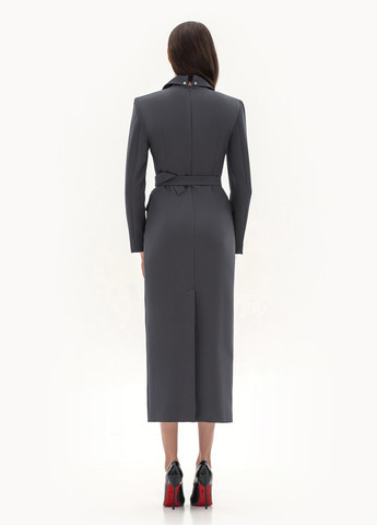 Серое деловое, кэжуал платье платье-жакет BGL однотонное