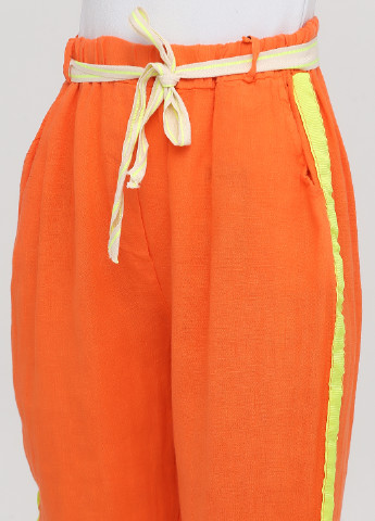 Оранжевые кэжуал летние укороченные, каррот брюки Made in Italy