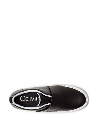 Черные слипоны Calvin Klein с белой подошвой однотонные