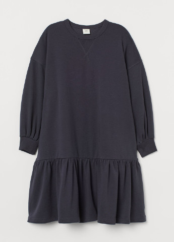 Темно-серое кэжуал платье платье-свитшот H&M однотонное