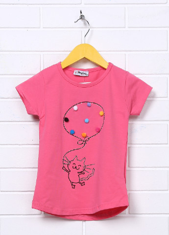 Розовая летняя футболка с коротким рукавом Atabay