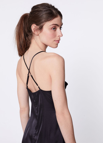 Черное кэжуал платье платье-комбинация Jennyfer однотонное