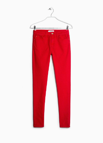 Красные кэжуал демисезонные зауженные брюки Mango