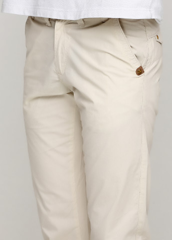 Светло-бежевые кэжуал демисезонные прямые брюки Jemetzzi
