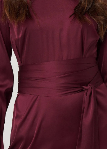 Бордовое кэжуал платье NA-KD однотонное