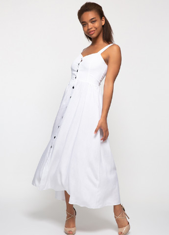 Білий кежуал сукня з відкритими плечима Lilove однотонна