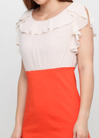 Оранжевое кэжуал платье Vero Moda однотонное