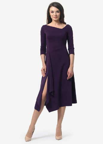 Фіолетова кежуал сукня, сукня кльош Lada Lucci однотонна