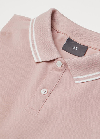 Пудровая футболка-поло для мужчин H&M однотонная