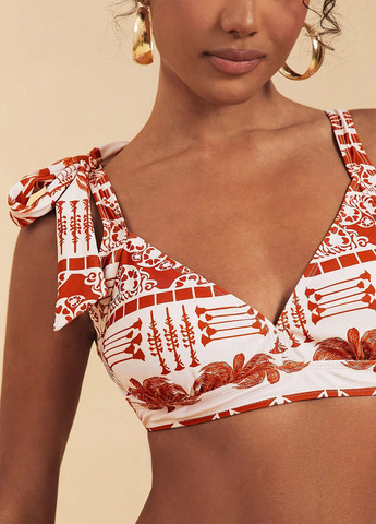 Білий літній купальник (ліф, трусики) бікіні, роздільний SHEIN