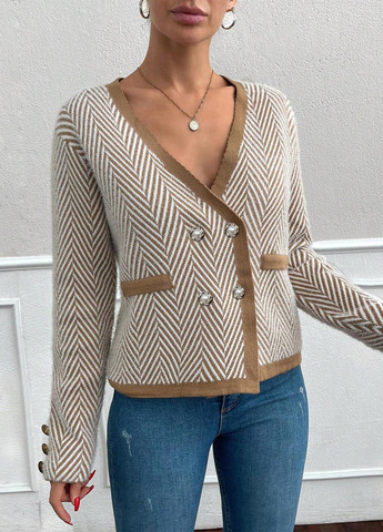 Песочный демисезонный кардиган SHEIN