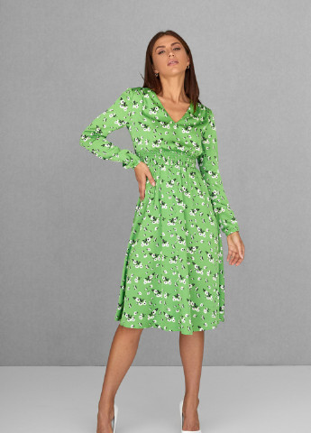 Зелена кежуал сукня SL-ARTMON однотонна
