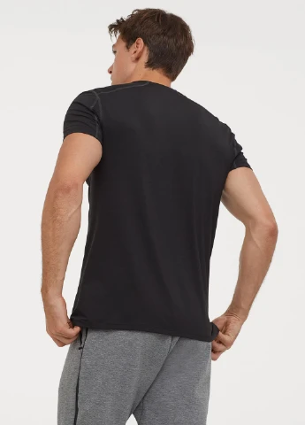 Чорна футболка спорт H&M