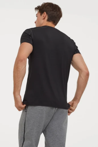 Чорна футболка спорт H&M