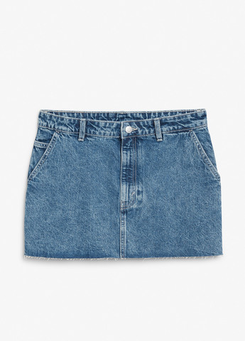 Синяя джинсовая однотонная юбка Monki
