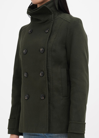 Темно-зелене Кежуал напівпальто двобортне H&M однотонне