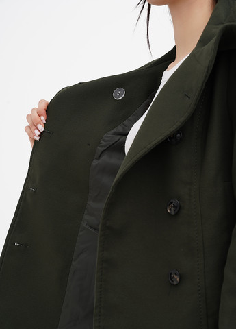 Темно-зелене Кежуал напівпальто двобортне H&M однотонне