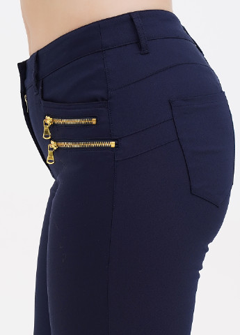 Темно-синие кэжуал демисезонные зауженные, укороченные брюки Linea Tesini