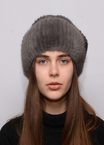 Женская зимняя норковая шапка с бубоном Меховой Стиль ажур (199007421)