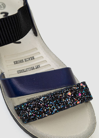 Темно-синие босоножки Bee с глиттером