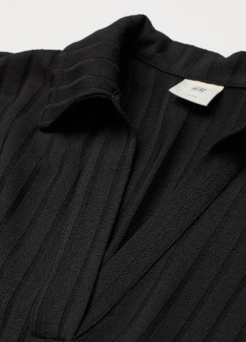 Черное кэжуал платье поло H&M однотонное