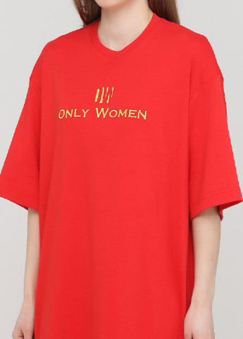 Красное кэжуал платье платье-футболка Only Women однотонное