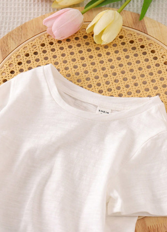 Черно-белый летний костюм (футболка, сарафан) SHEIN