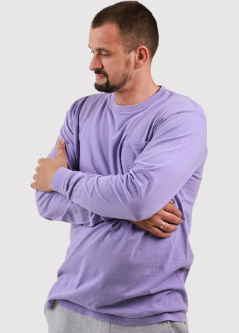 Лонгслів Comfort Colors однотонний світло-фіолетовий кежуали трикотаж, бавовна