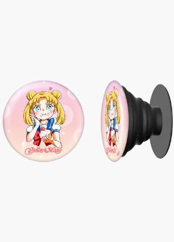 Попсокет (Popsockets) держатель для смартфона Сейлор Мун (Sailor Moon) (8754-2917) Черный MobiPrint (229014756)