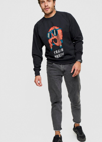 Чорний світшот чоловічий YAPPI малюнок (251424369)