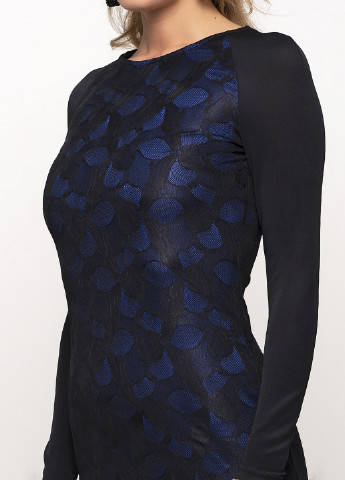 Темно-синее кэжуал платье футляр Jhiva однотонное