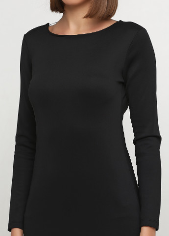 Черное кэжуал платье с открытой спиной H&B однотонное
