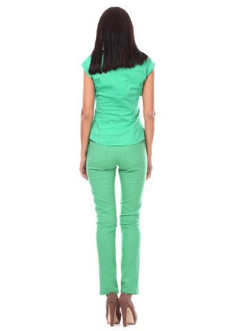 Зеленые джинсовые летние зауженные брюки Sassofono