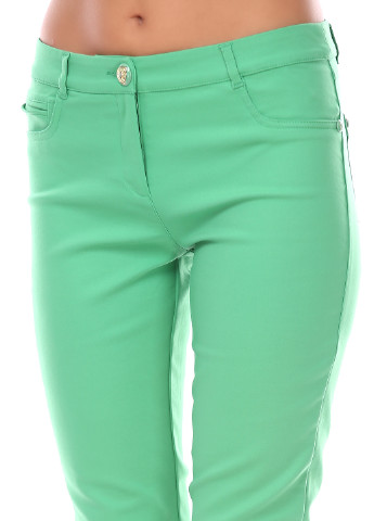 Зеленые джинсовые летние зауженные брюки Sassofono