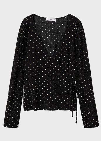 Чёрная блуза на запах Mango