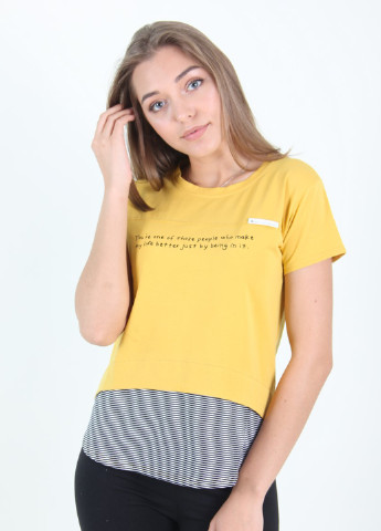Желтая летняя футболка Ladies Fasfion