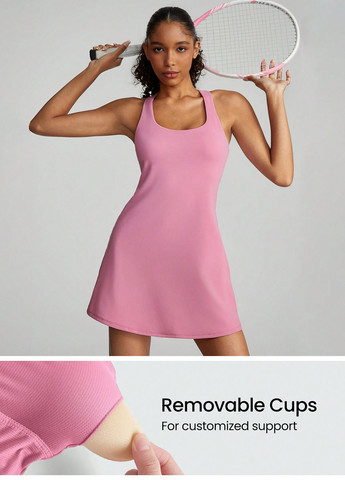 Пудрова спортивна сукня сукня-майка SHEIN однотонна