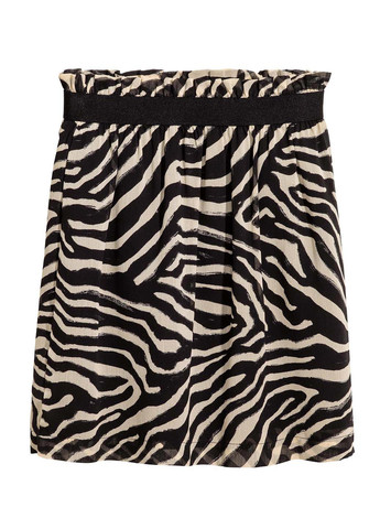 Черно-белая кэжуал зебра юбка H&M клешированная