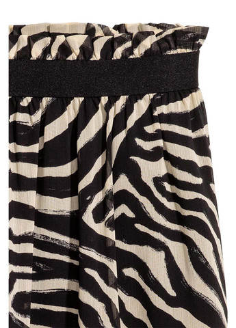 Черно-белая кэжуал зебра юбка H&M клешированная